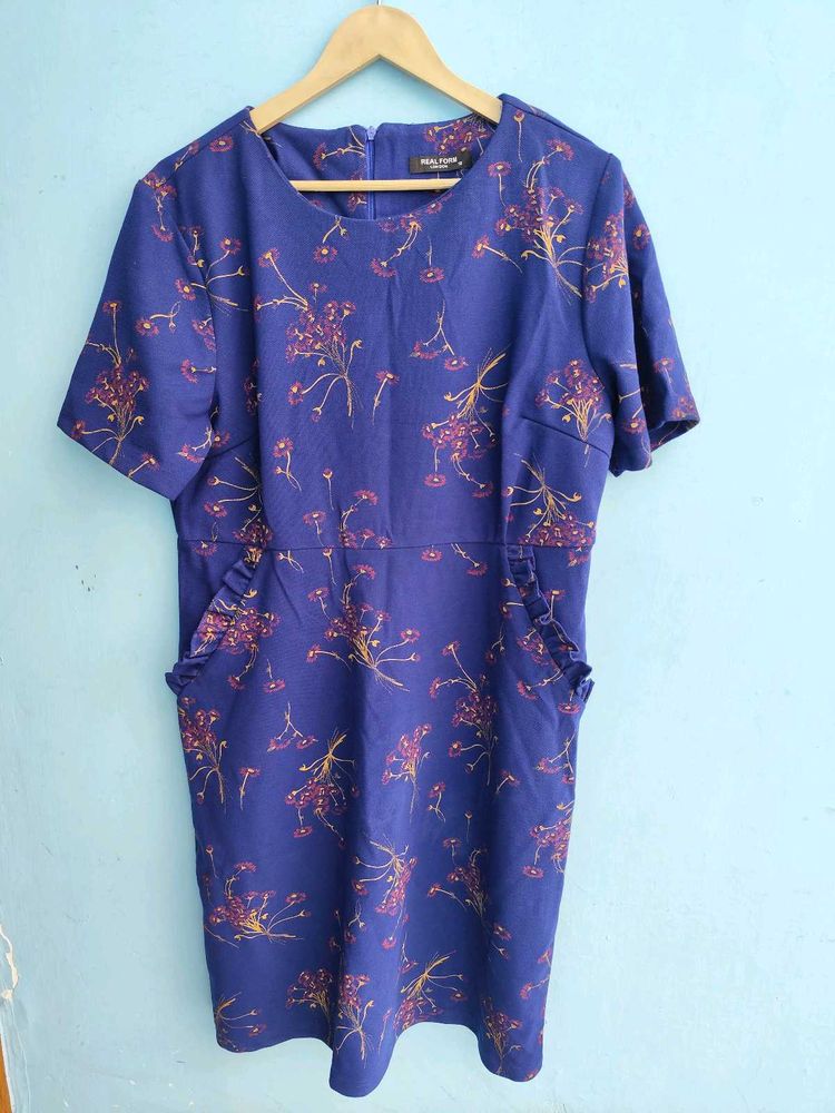 Realform WOMEN BLUE FLORAL PRINT DRESS