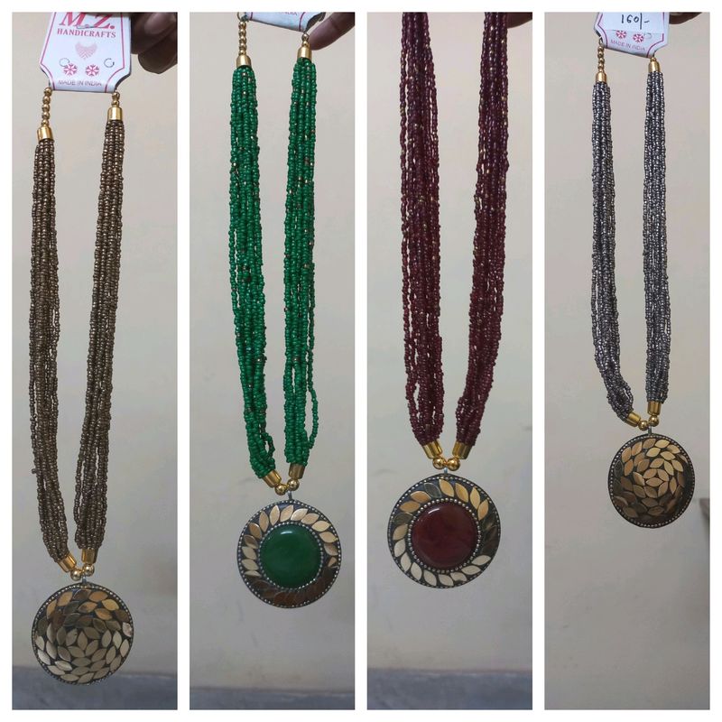 Multiple Beads Necklaces In Different Colours