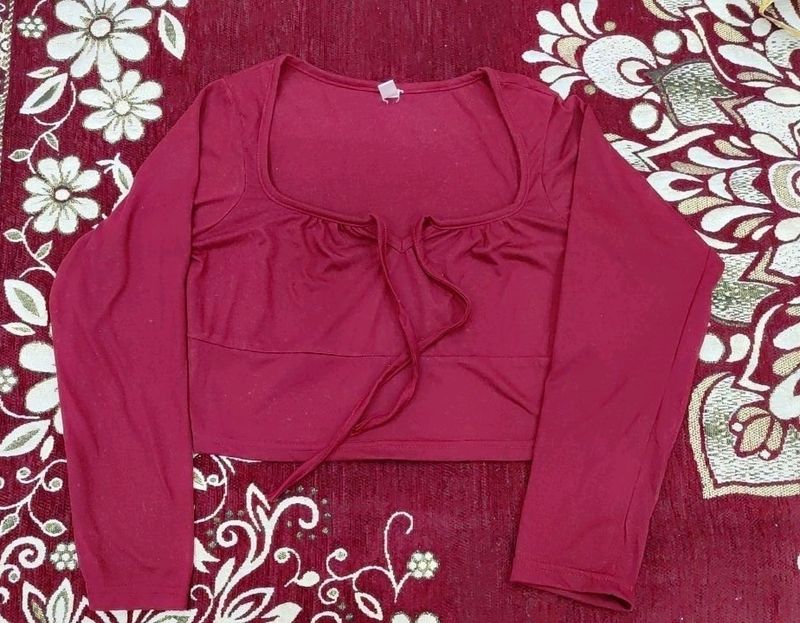 Bust Frill Red Top