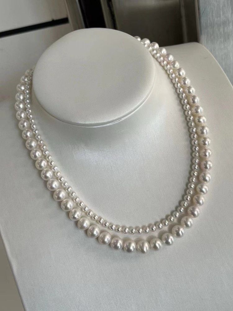 Handmade White Pearl Necklace And Bracelet