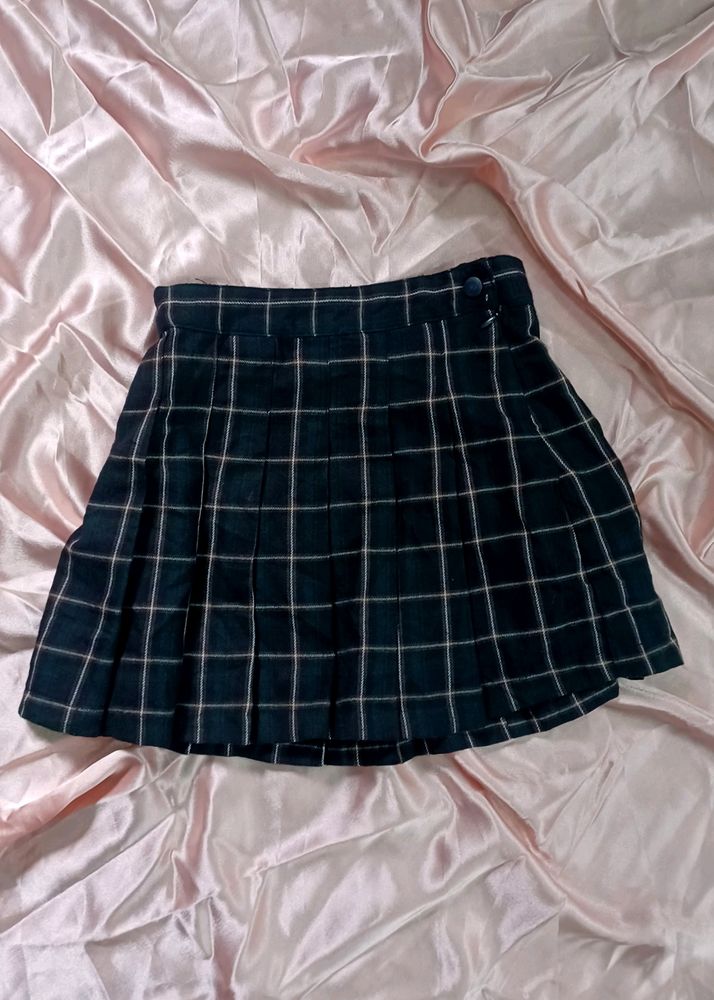 High Waist Pleated Mini Skirt