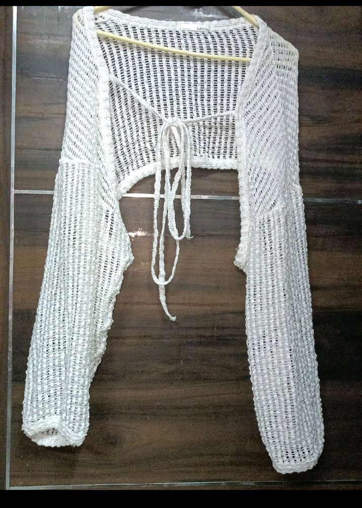 Crochet White Oultra Pullover