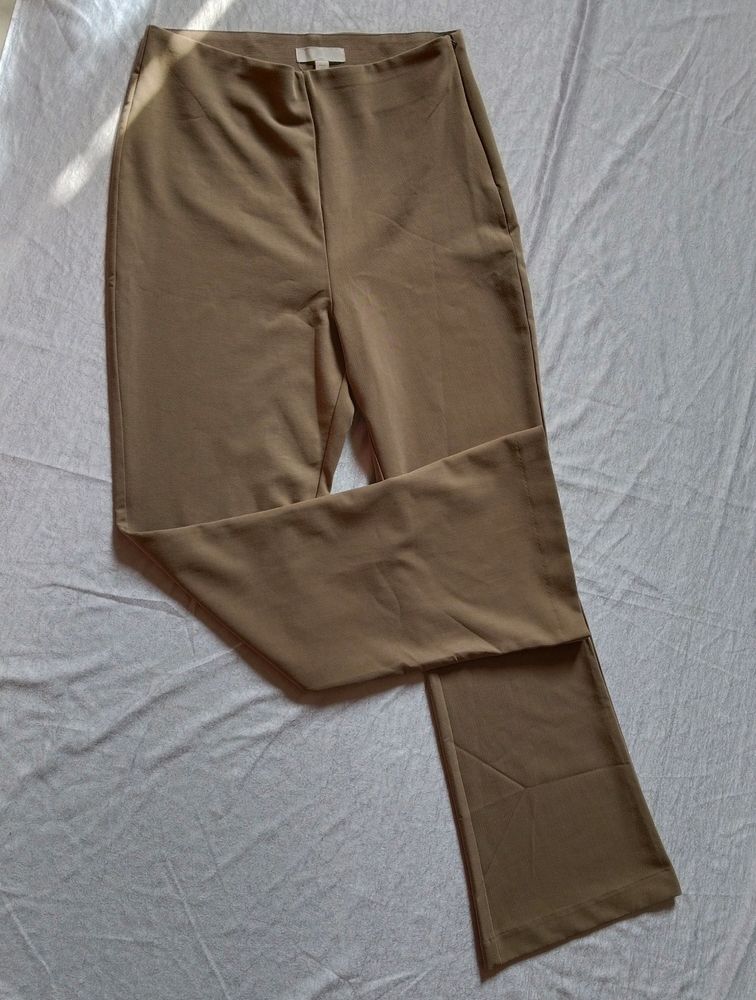 H&M Beige Flared Trouser