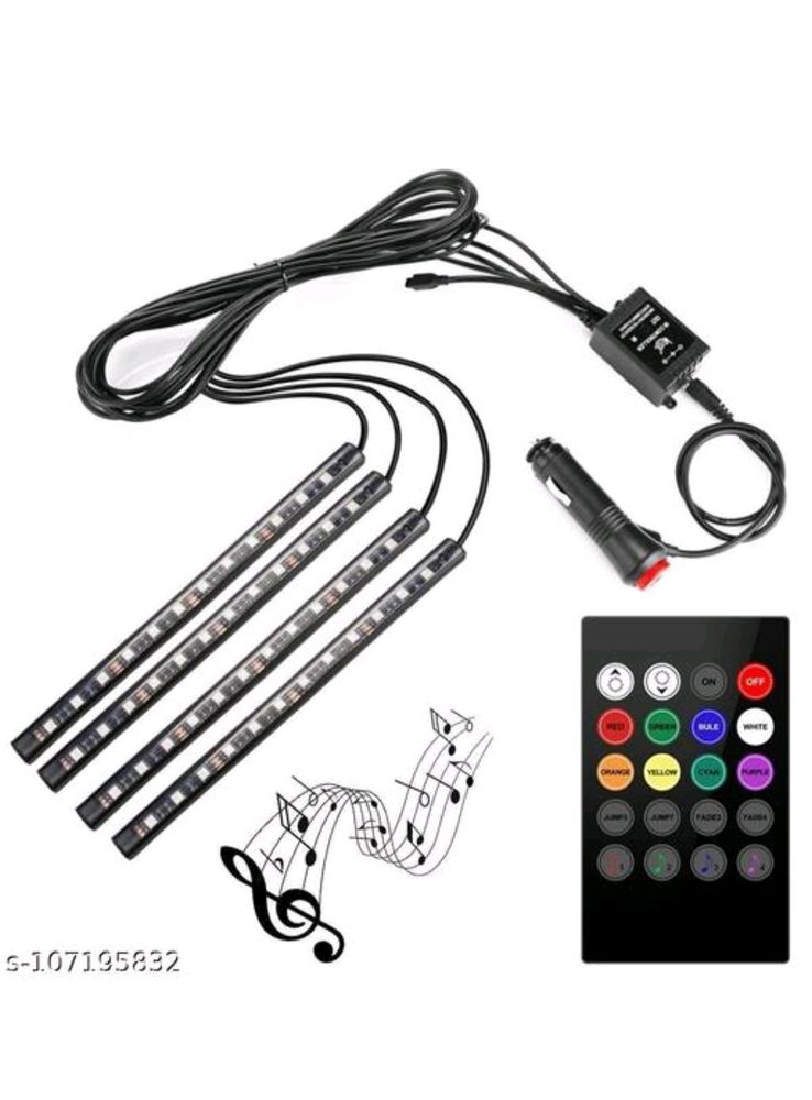 Pushcart Atmosphere Lights Car LED Strip Light 4pc