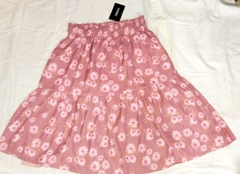 FabAlley Pink Korean Floral Skirt💗🌷✨