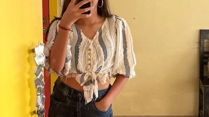 Blue and White Blouston Top