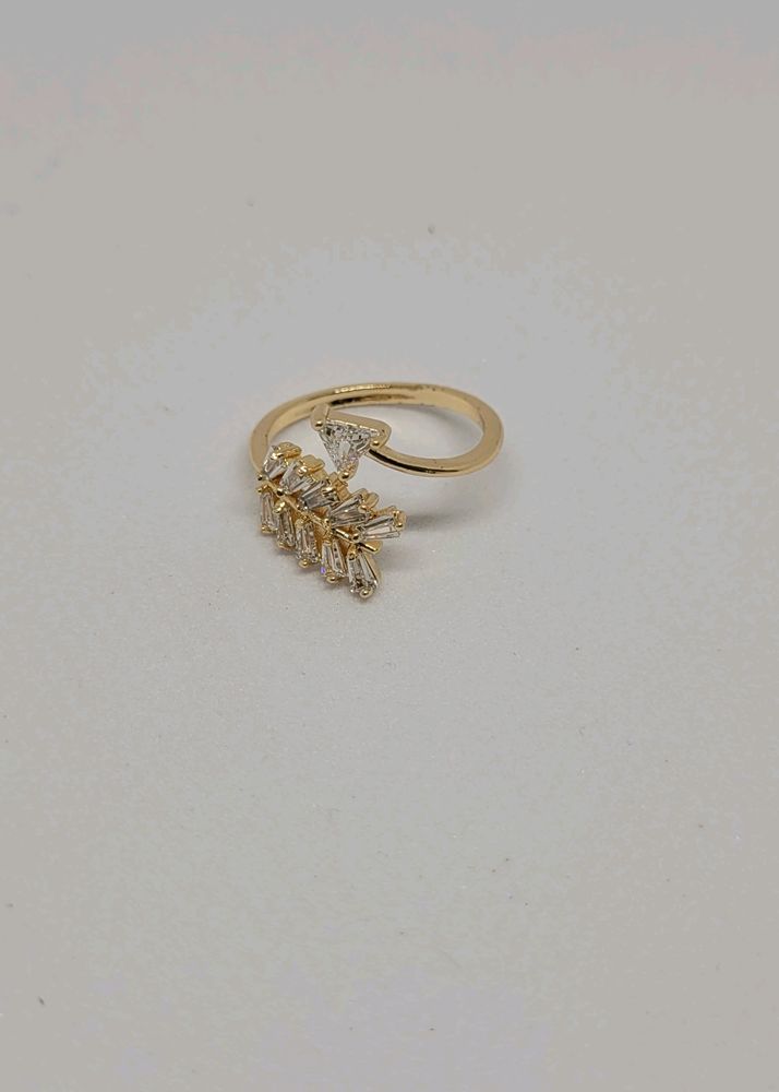 Leaf Design Ring, Anti-Tarnish Gold