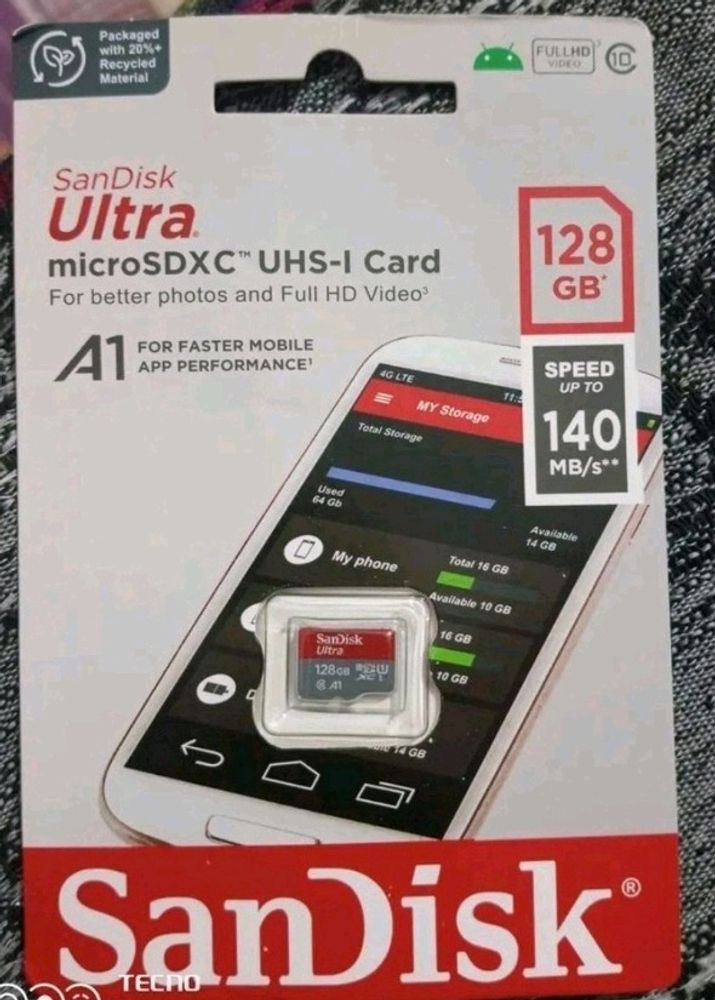 New Sandisk Memory Card 128 Gb