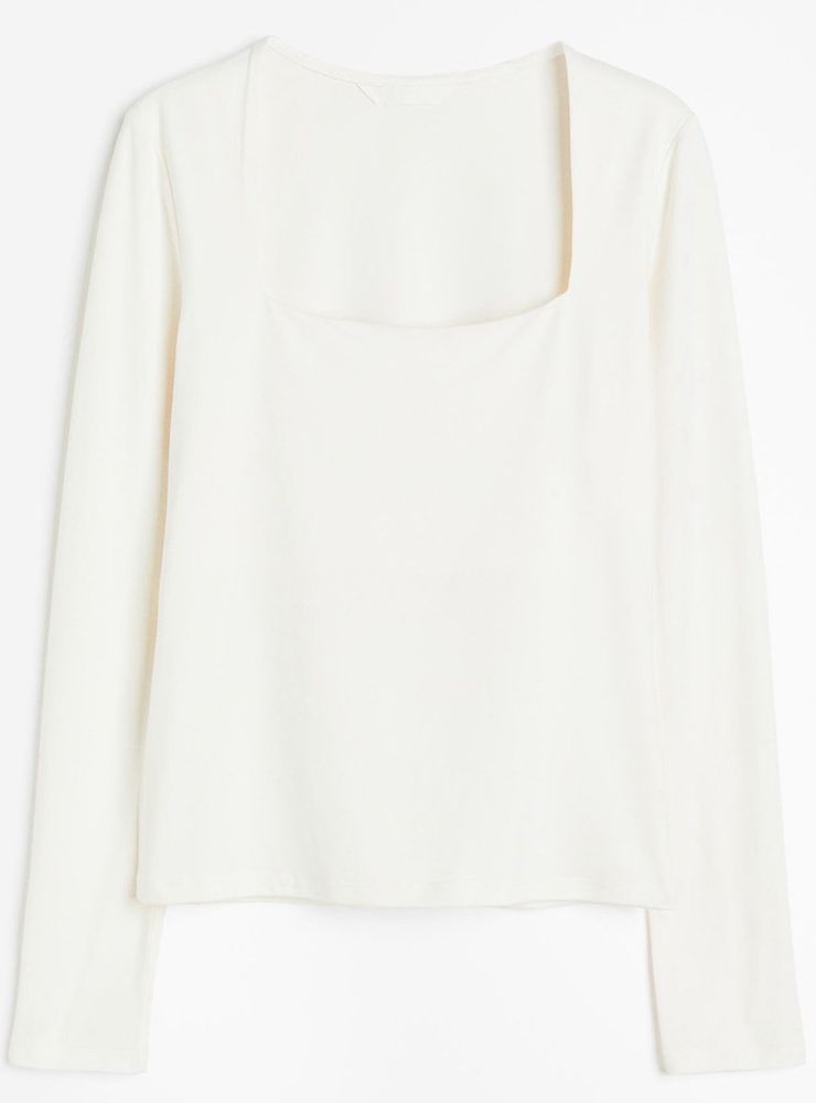 H&M Long Sleeved Jersey Top (white)🤍