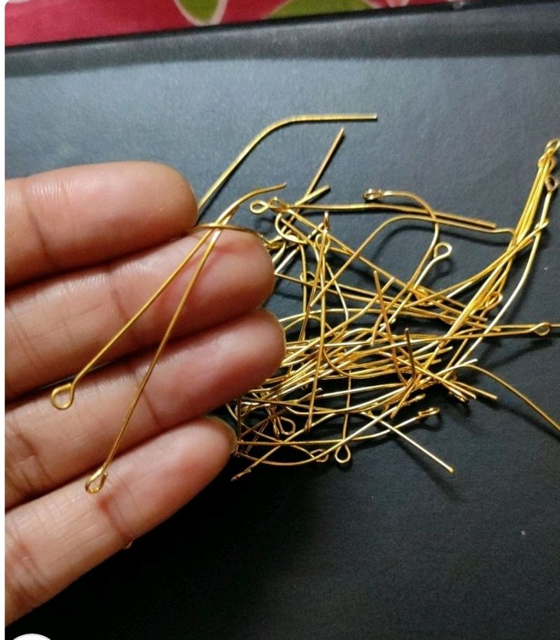 100 GOLDEN EYEPIN FOR JEWELLERY MAKING