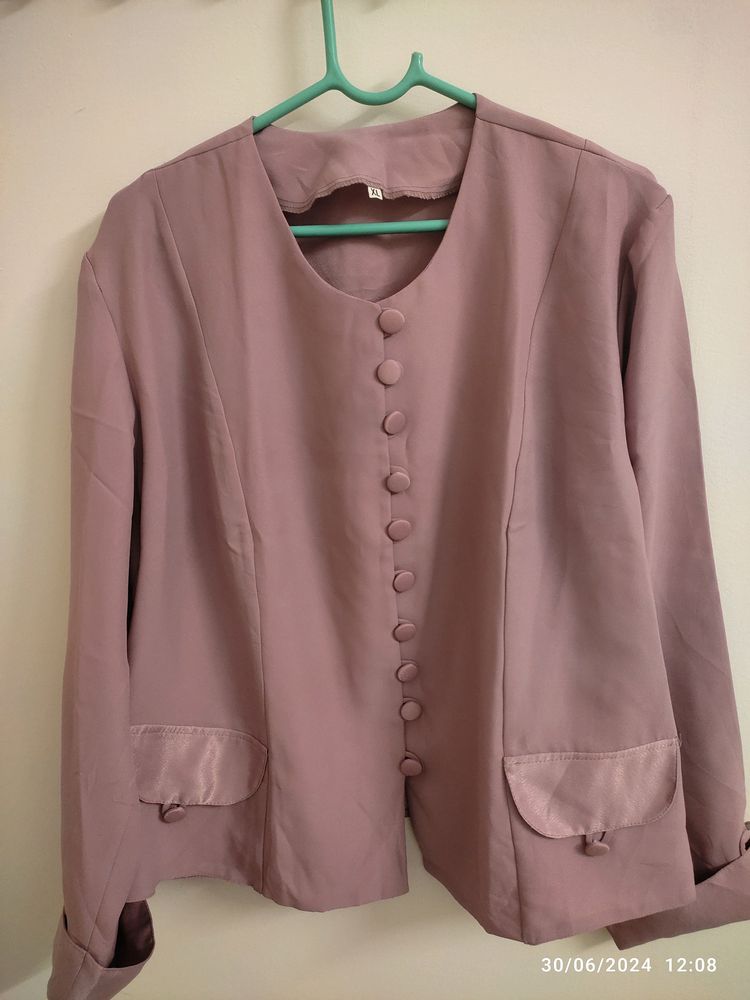 Pink Formal Blazer Like Tops