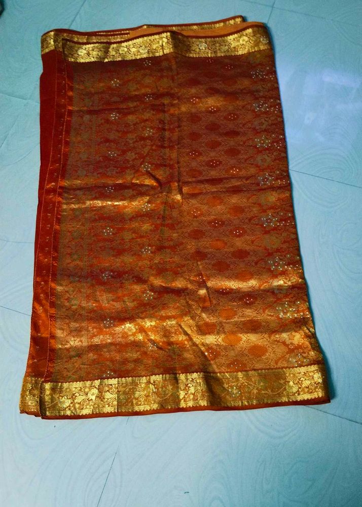 Orange Colour Pure Kanchipattu Saree