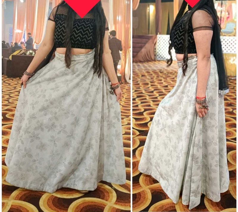 Crop top Skirt And Dupatta For Women (Party Dress)