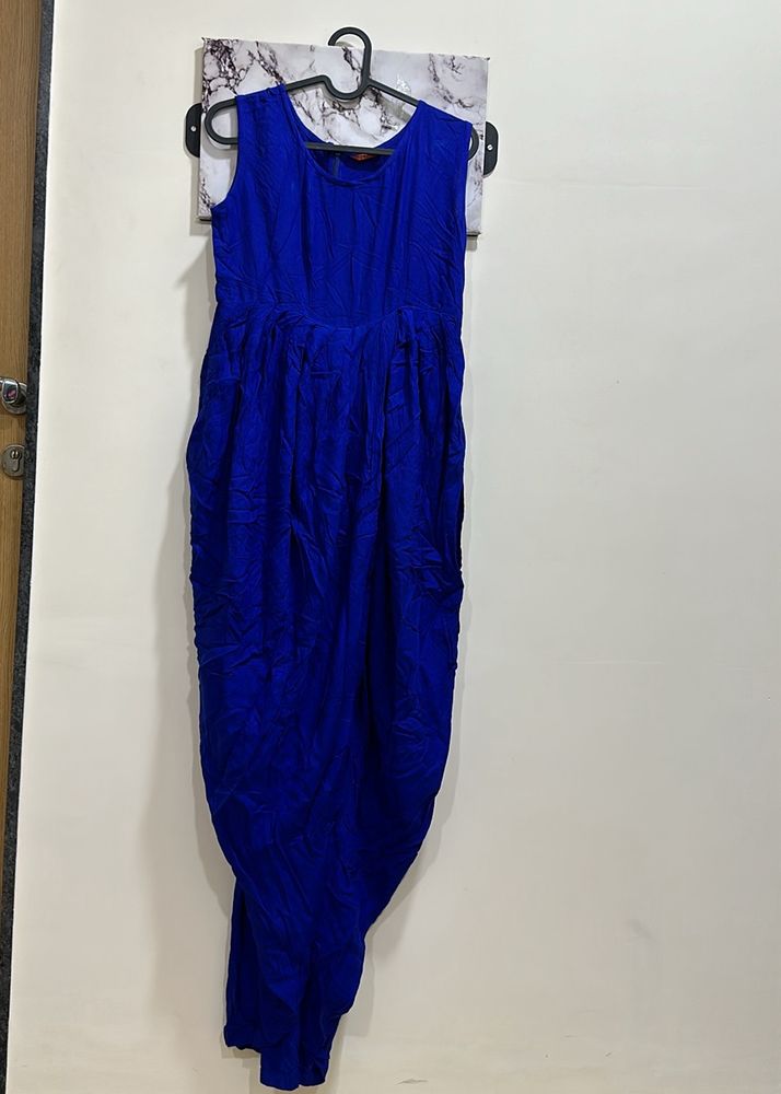 Blue Dhoti Style Dress