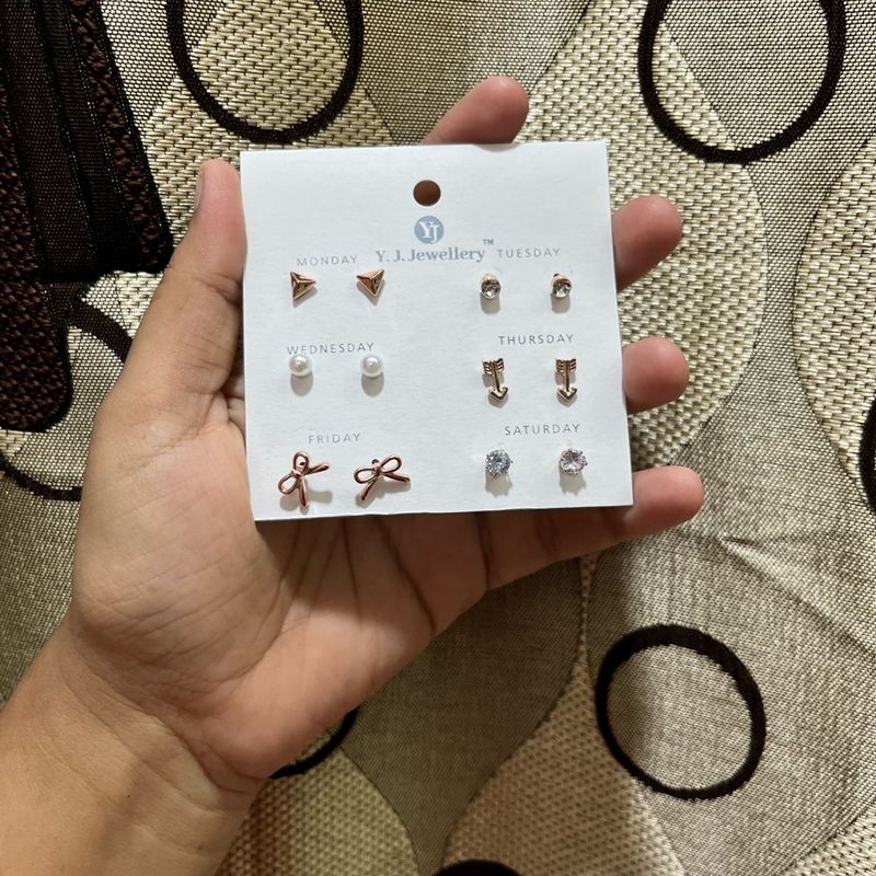 Mon - sat earrings combo