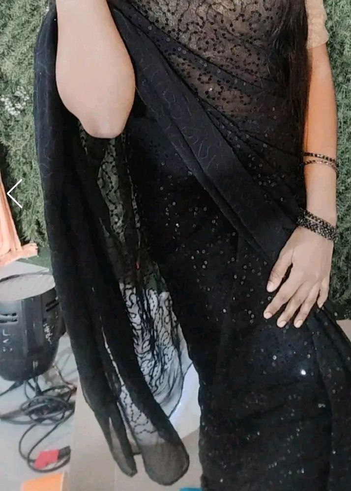 Sequins Black Saree