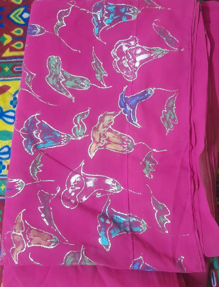 Pink Hand Paint Saree