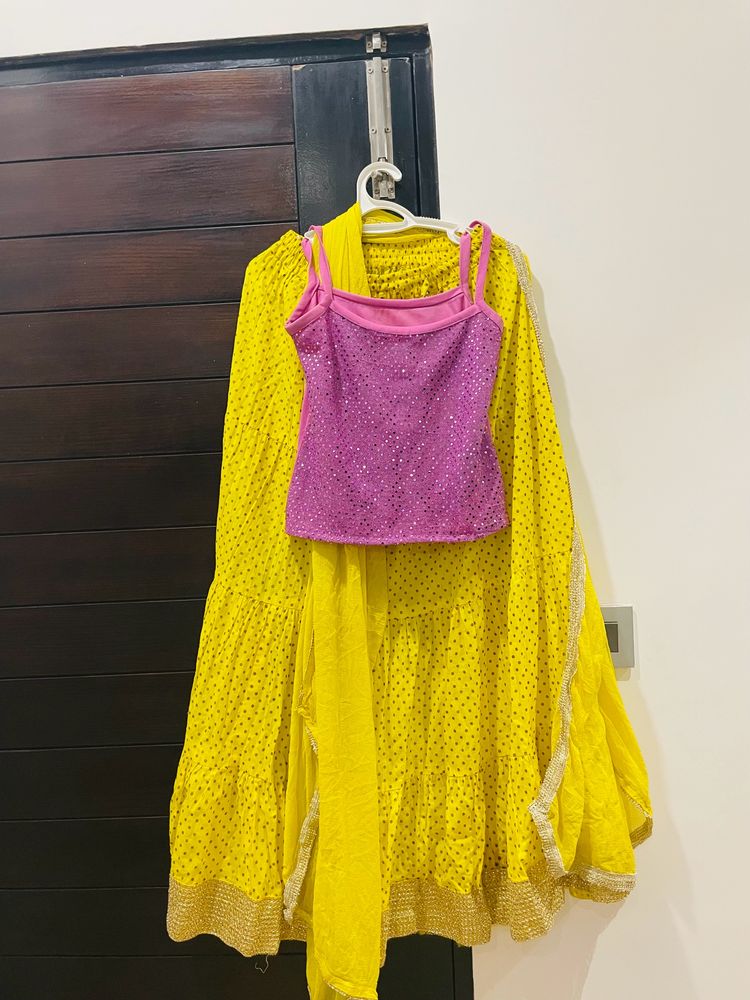 beautiful designer piece yellow lehnga