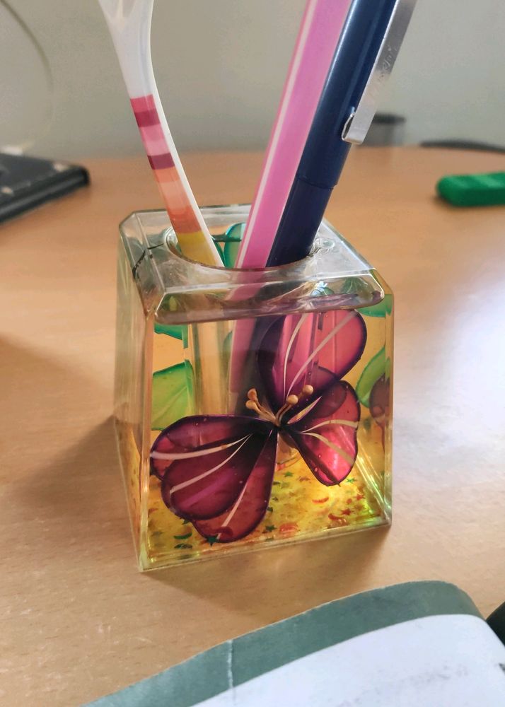 Pen Holder With Liquid And Stars In It