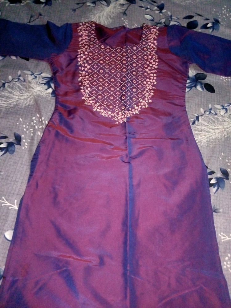 Silk Kurti Set With Dupatta