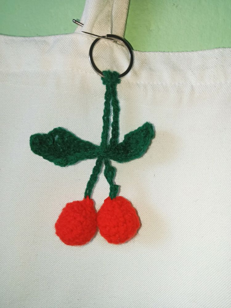 Crochet 🧶 Cherry 🍒 Keychain Fixed Price