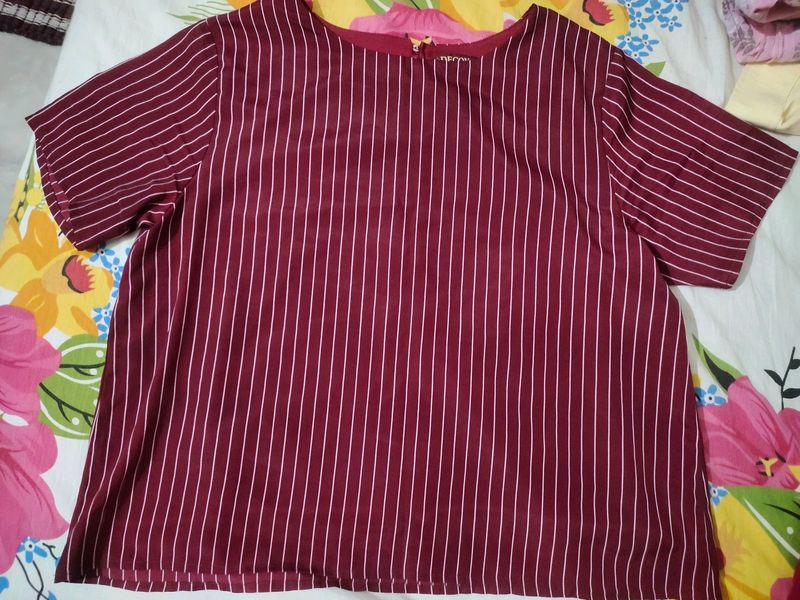 Maroon Stripped Top