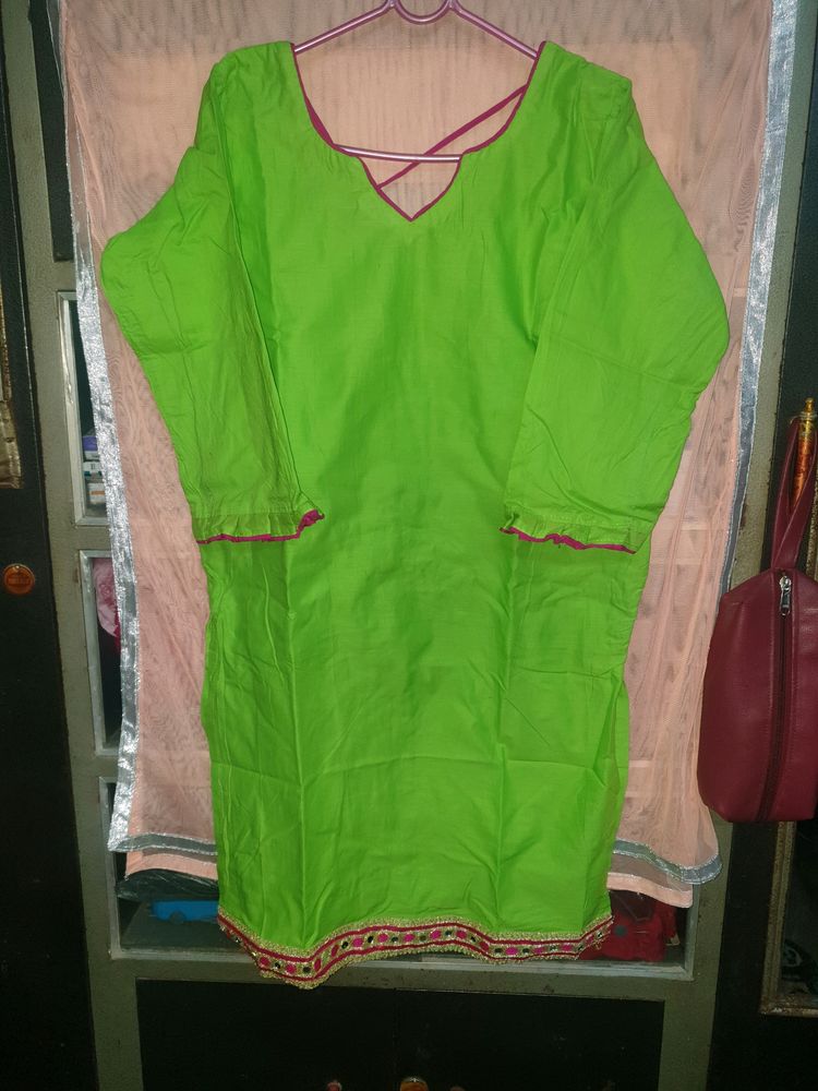 Fluorescent Green Kurta