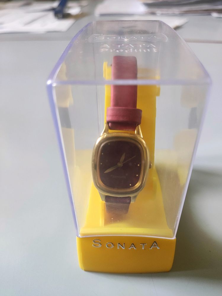 Sonata Red Rose Women Watch