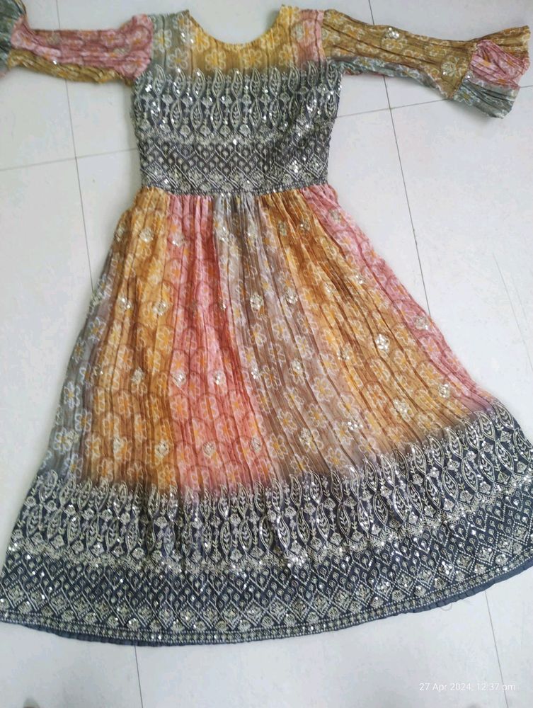 Multi Colour Frock With Embroidery