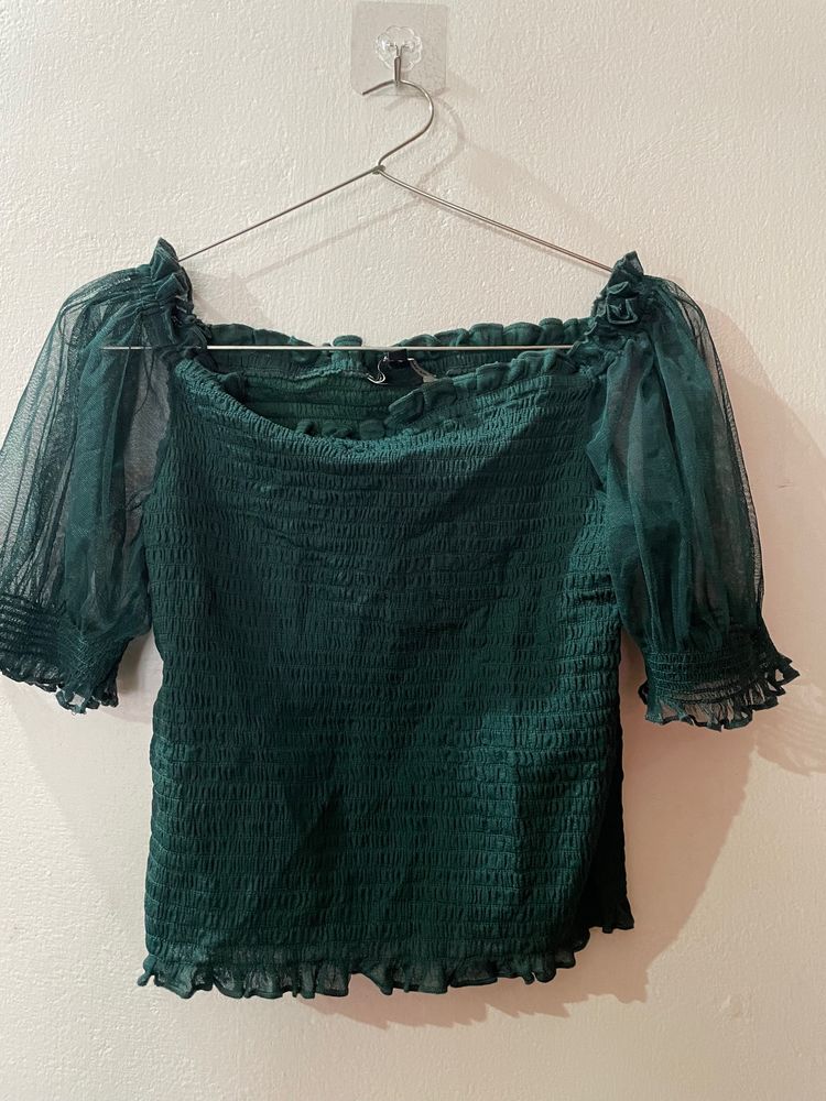 Dark Green Crop Top