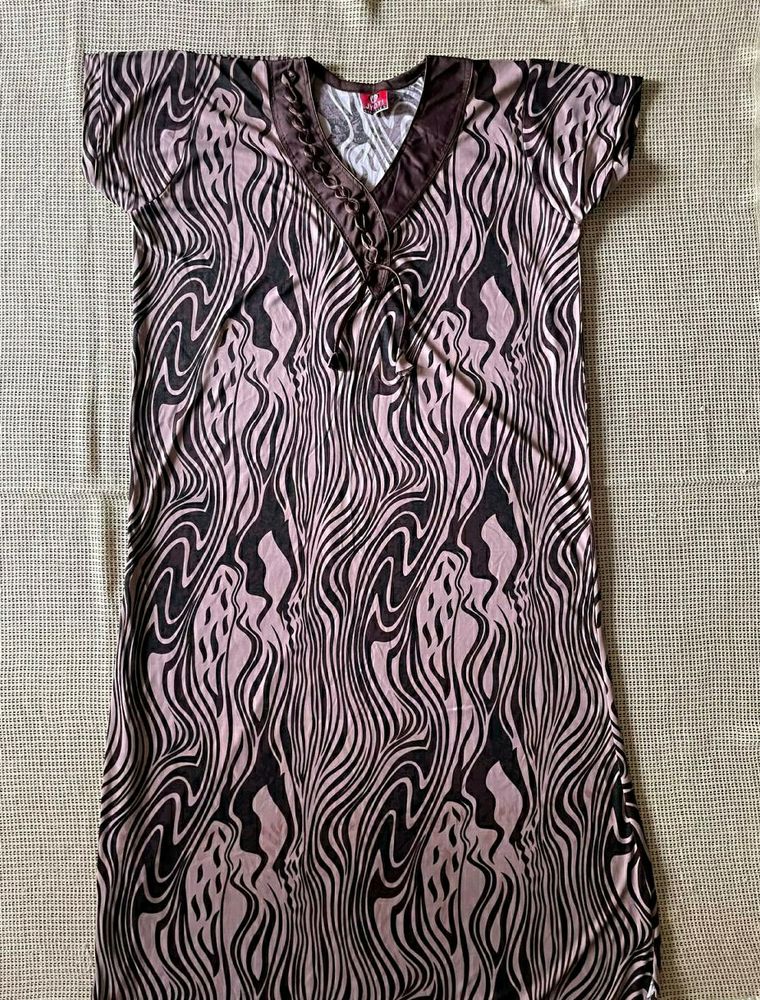 Printed Nighty with Side Slit