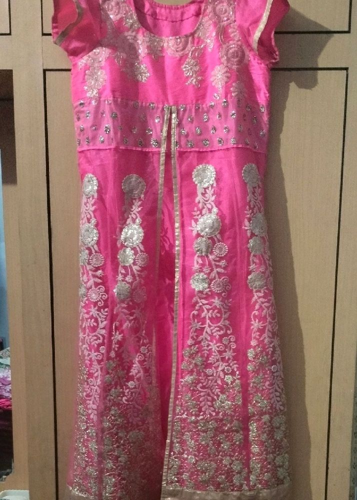 Beautiful Embroidery Dress With Bottom And Net Dup