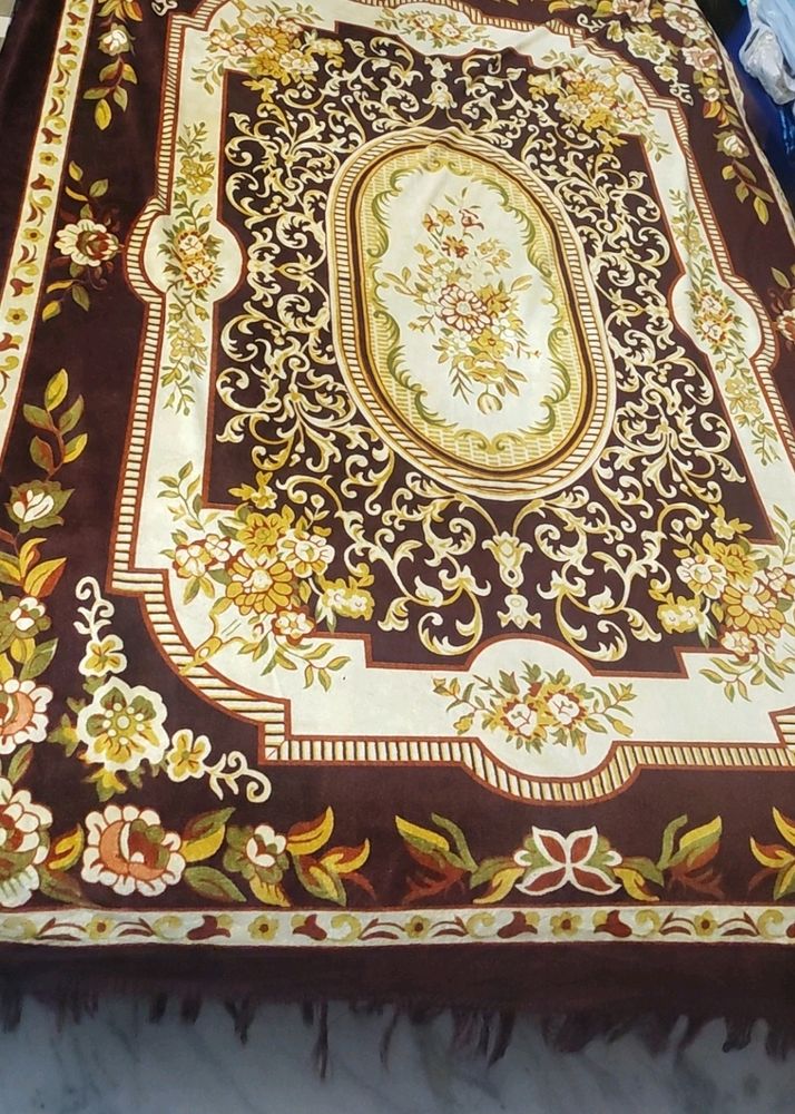 Brown Printed Winter Single Bedsheet