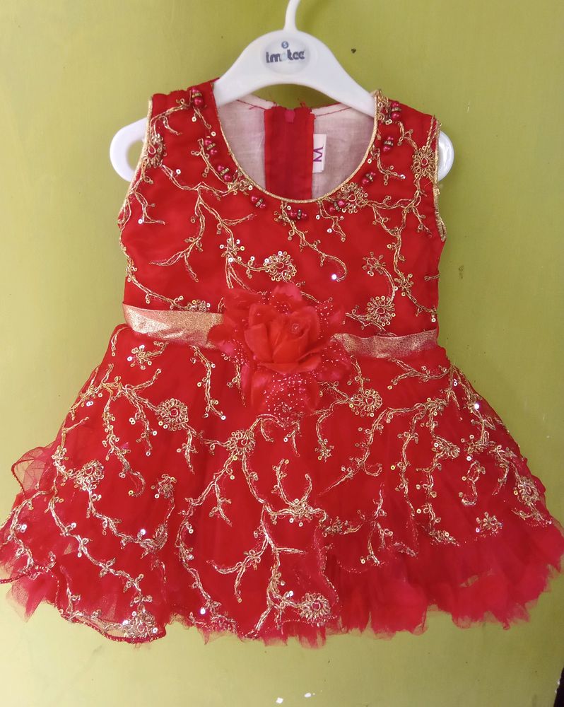 Red Net Frock