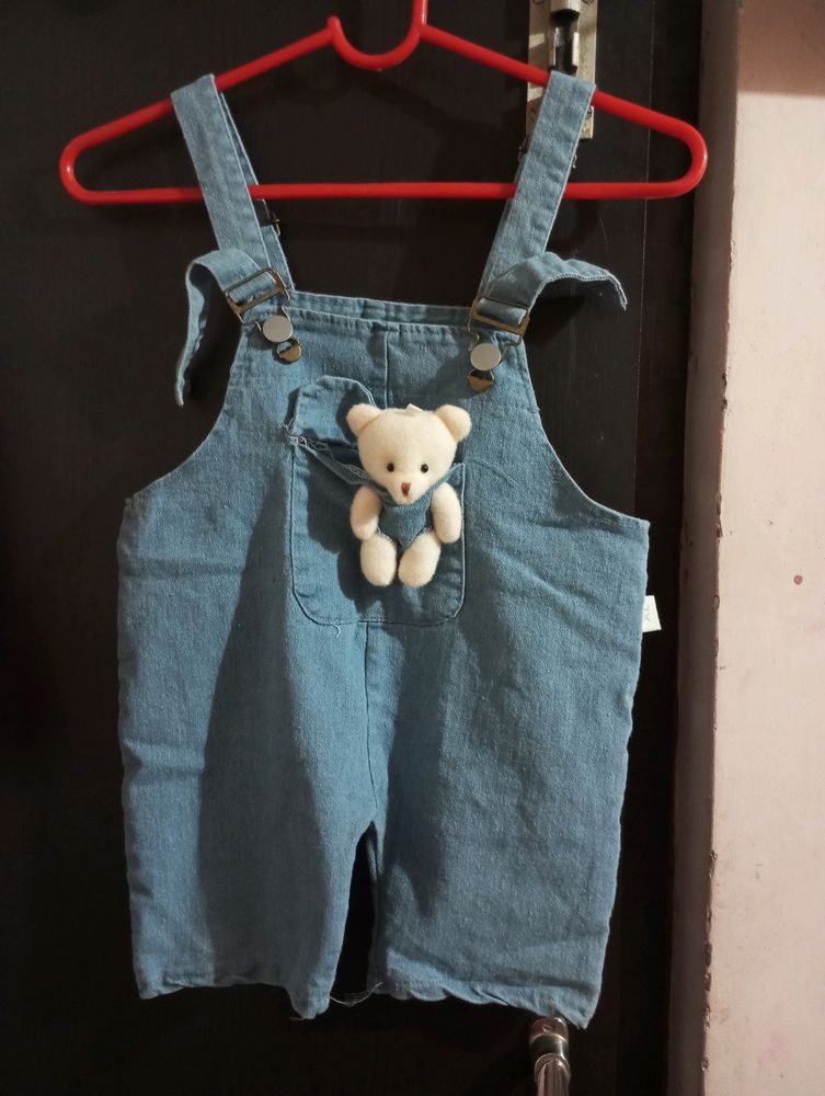 Boys Dungaree With Teddy Toy