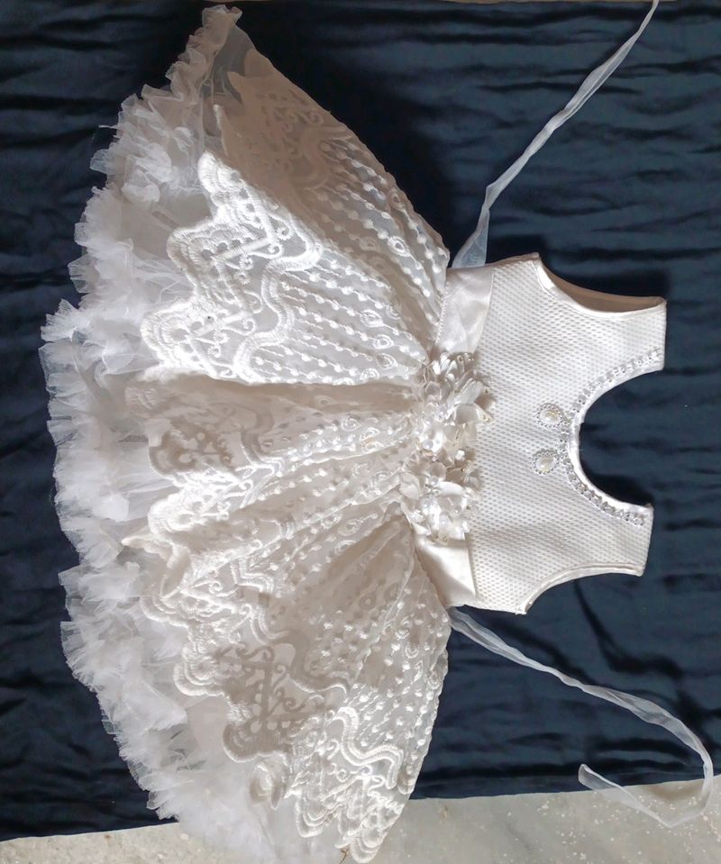 A Cute White Frilled Frock