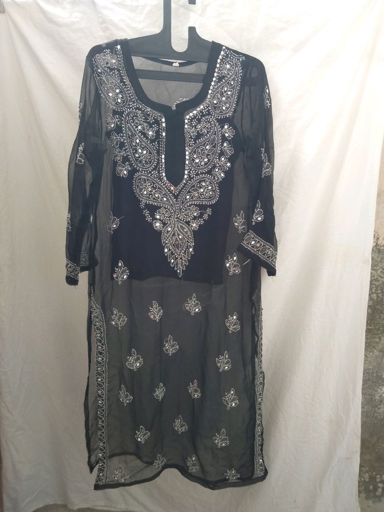 New Blak Mirror Work Formal Kurti