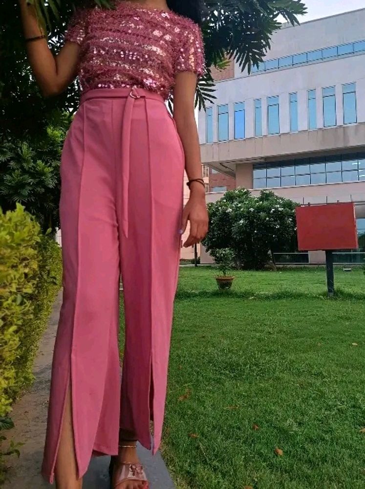 Women's dusty pink Embllished fancy jumpsuit