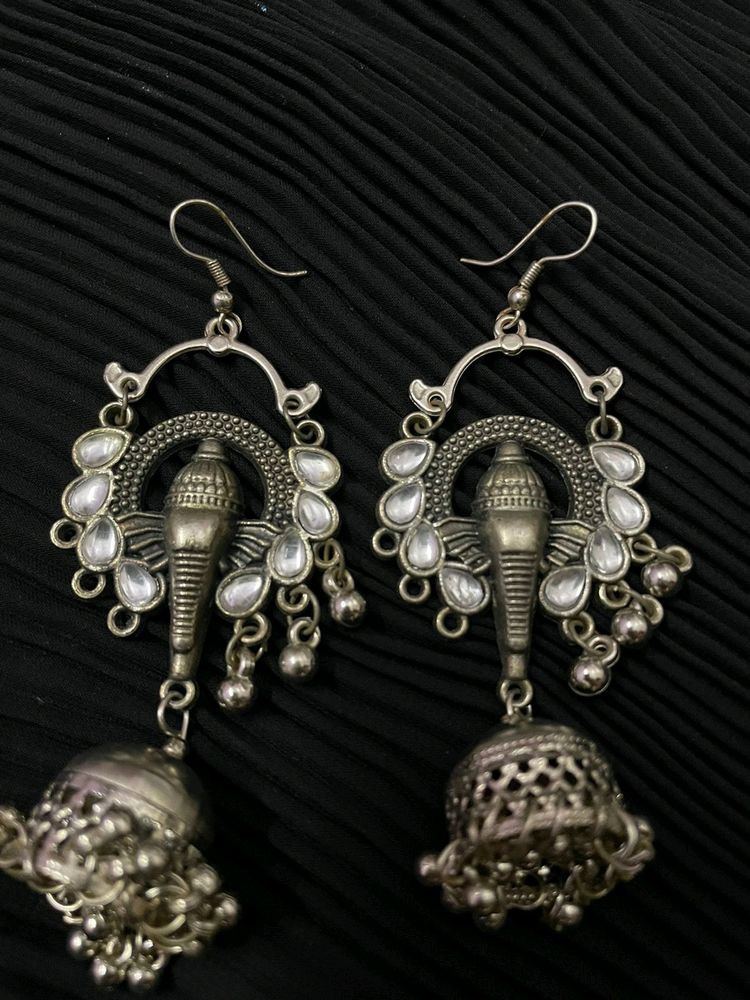 Silver Ganesha Earings