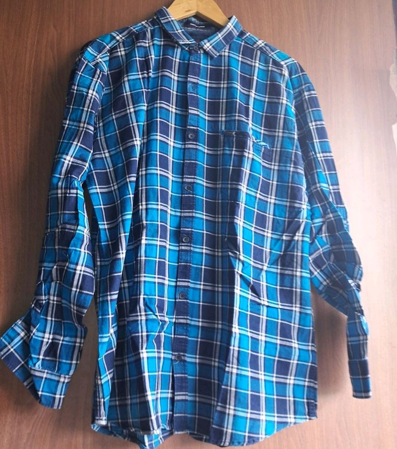 Blue Checked Formal shirt ForMen