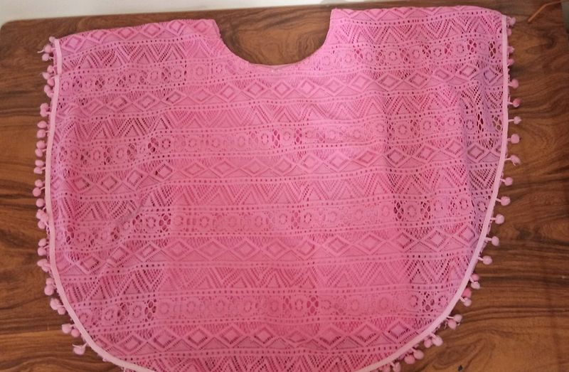 Kaftan Sleeve Pink Lace Top