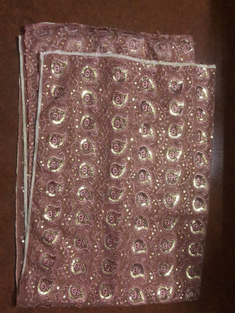 Peach/Pink Dupatta With Sequence Work& Minor Flaws