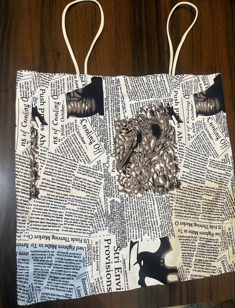 Bralette Newspaper Print