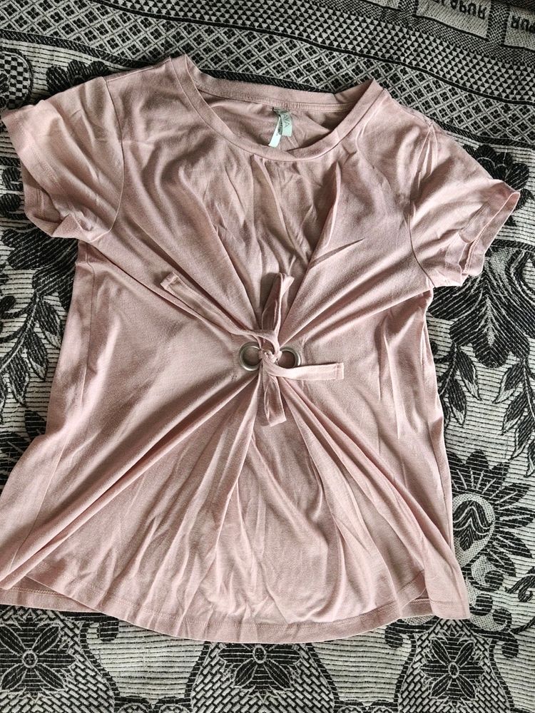 Dull Baby Pink Tshirt For Women