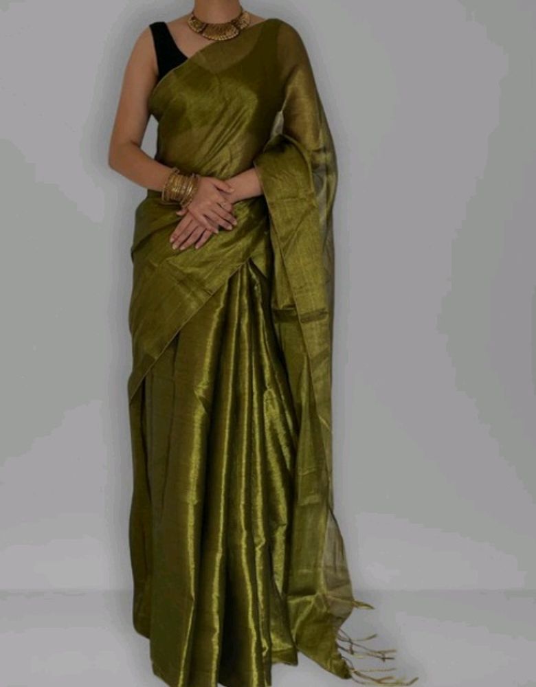 Devine Golden Green Saree ✨️