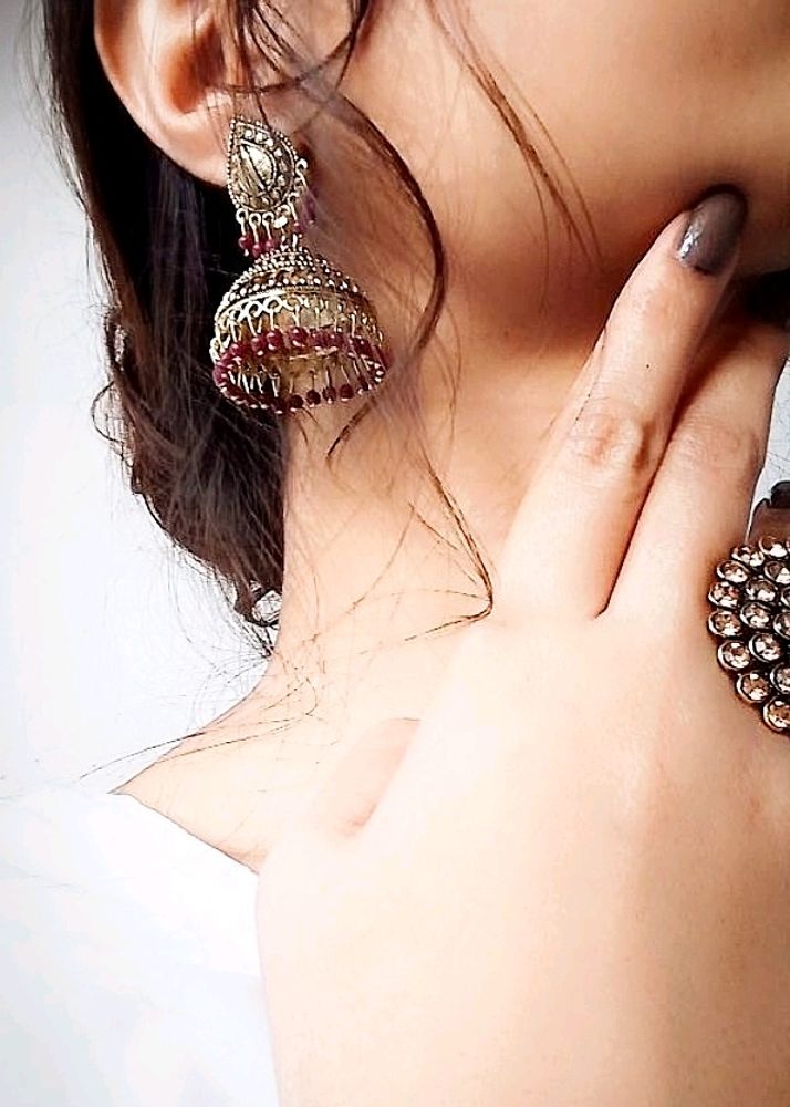 Classy Jhumka And Ring 💍