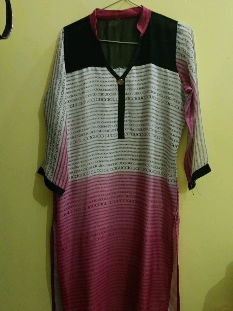 Pink Long Kurta