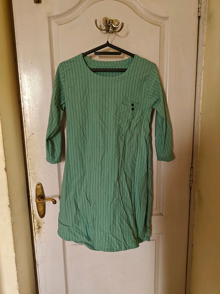 Green A Line Tunic Top