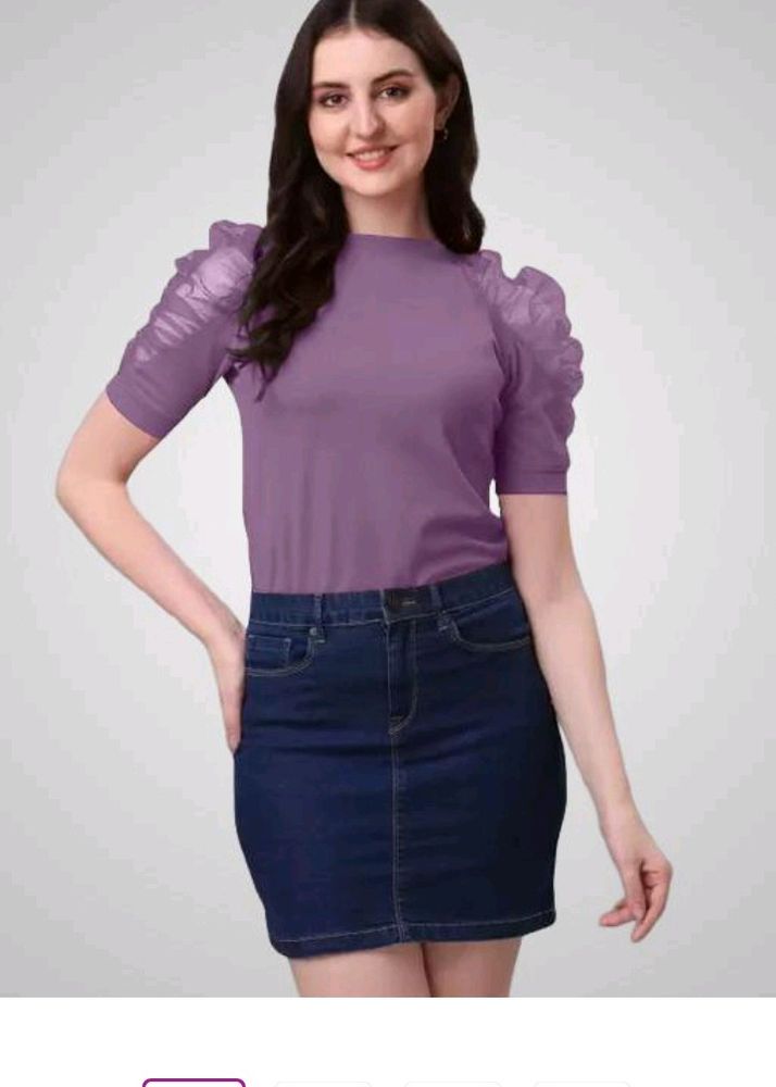 Purple Net Sleeves Top