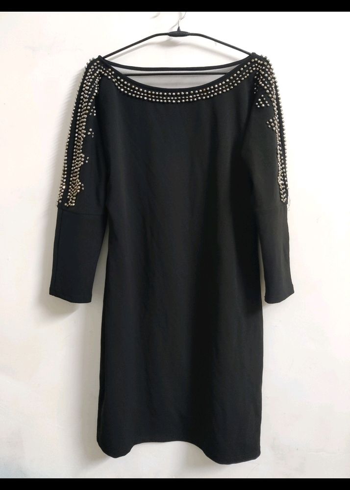 Rhinestone Black Dress